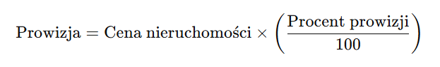 wzór, który wykorzystuje kalkulator prowizji od nieruchomości